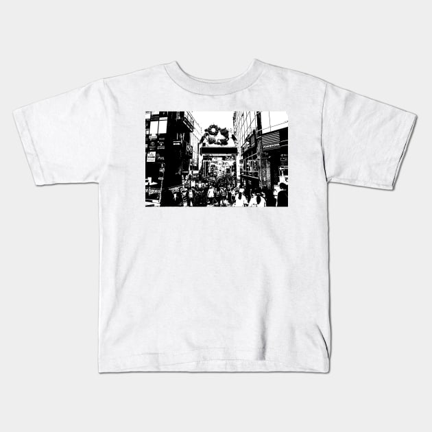 Harajuku - Tokyo Manga Panel Kids T-Shirt by Neon Bang Bang